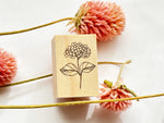 Japanese Botanical Wooden Rubber Stamp - Hydrangea