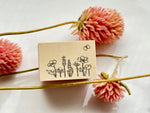 Japanese Botanical Wooden Rubber Stamp - Butterfly