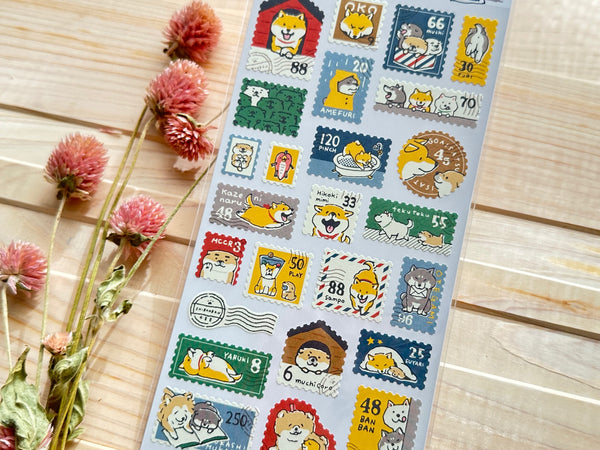 Shibanban Shibainu Stamp-like Sheet of Stickers