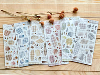 "Carreaux" Sheet of Stickers / Brown