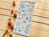 "Carreaux" Sheet of Stickers / Blue