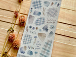 "Carreaux" Sheet of Stickers / Blue