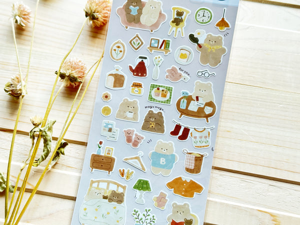 Sheet of Stickers /  Indoor Bear