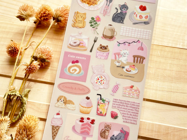 Sheet of Stickers /  Teatime with Cats