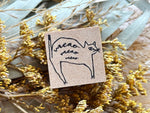 Kinotorico Original Wooden Rubber Stamp / Chat Blanc