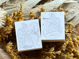 Kinotorico Original Wooden Rubber Stamp / Angel-Swan