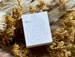 Kinotorico Original Wooden Rubber Stamp / Angel-Swan