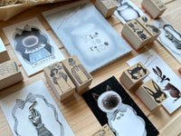 Kinotorico Original Wooden Rubber Stamp / Chat Pâtissier
