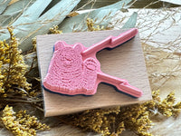 Japanese Wooden Rubber Stamp - Talking Bear