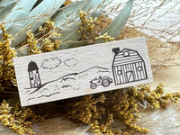 Japanese Wooden Rubber Stamp - Farm