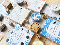 Seitousya Block Memo Pad - Blue Flower