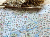 "Street Map" Sheet of Stickers / Orange City