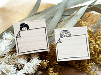 Sachi Hanko Original Wooden Rubber Stamp / Frame stamp Girl