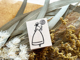 Sachi Hanko Original Wooden Rubber Stamp / Rose Girl