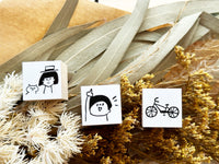Sachi Hanko Original Wooden Rubber Stamp / Boy