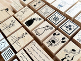 Sachi Hanko Original Wooden Rubber Stamp / Teatime Girl
