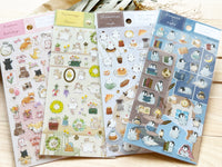 Gold Foil Stamped Clear Sheet of Sticker - Long-tailed Tit