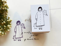 Ranmyu Original Stamp / Bear on the Shoulder Girl