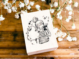 Nonnlala Original Rubber Stamp - Girl with Cotton Candy