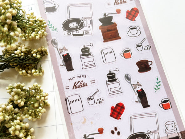 Furukawa x Kalita Sheet of Stickers / Night Time (Cat)