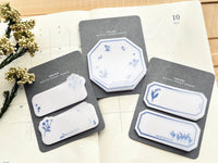Die-Cut Botanical Glassine Paper Sticky Notes -Flowers
