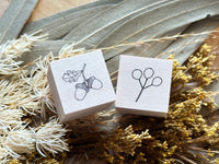 Japanese Botanical Garden Wooden Rubber Stamp - Acorns