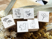 Japanese Botanical Garden Wooden Rubber Stamp - Cornflower