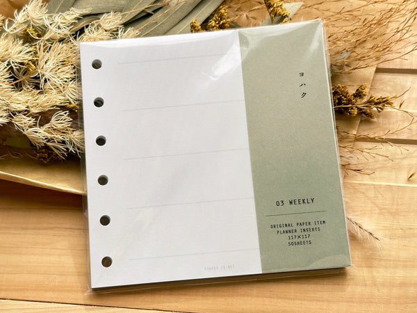 YOHAKU Original Binder Refills - Weekly