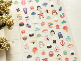 Sheet of Stickers /  Japanese Lucky Charms