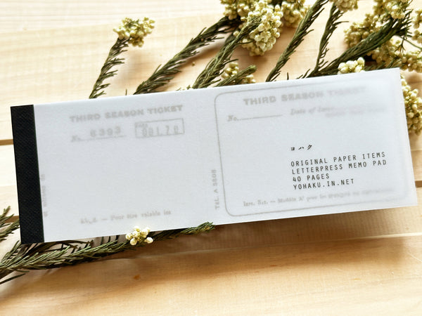 YOHAKU Letterpress Label Book - Ticket Bronze