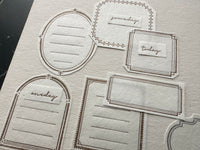 Oeda Letterpress "Frame" Sticker Sheet - Bronze