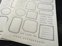Oeda Letterpress "Frame" Sticker Sheet - Greige