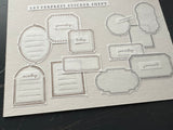 Oeda Letterpress "Frame" Sticker Sheet - Greige