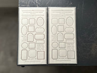 Oeda Letterpress "Frame" Sticker Sheet - Greige