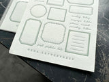 Oeda Letterpress "Frame" Sticker Sheet - Sage Green