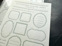 Oeda Letterpress "Frame" Sticker Sheet - Sage Green