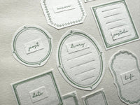 Oeda Letterpress "Frame" Sticker Sheet - Sage Green