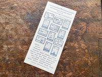 Oeda Letterpress "Stamp" Sticker Sheet - Dark Blue