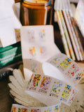 Meow Illustration Label Sticker Roll / Luminous