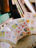 Meow Illustration Label Sticker Roll / Luminous