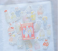 dodolulu Match Box Flake Stickers - Vintage Dolls  (08)