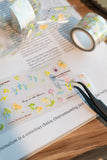 Meow Illustration Kiss-cut PET Tape / Wildflower Field