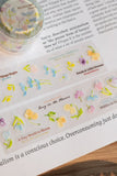 Meow Illustration Kiss-cut PET Tape / Wildflower Field