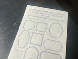 Oeda Letterpress "Frame" Sticker Sheet - Pale blue