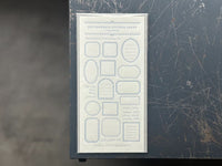 Oeda Letterpress "Frame" Sticker Sheet - Pale blue