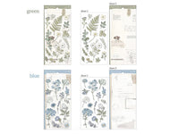 Paper & Plant Stickers Set - Blue (2 sheets)