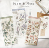Paper & Plant Stickers Set - Brown (2 sheets)
