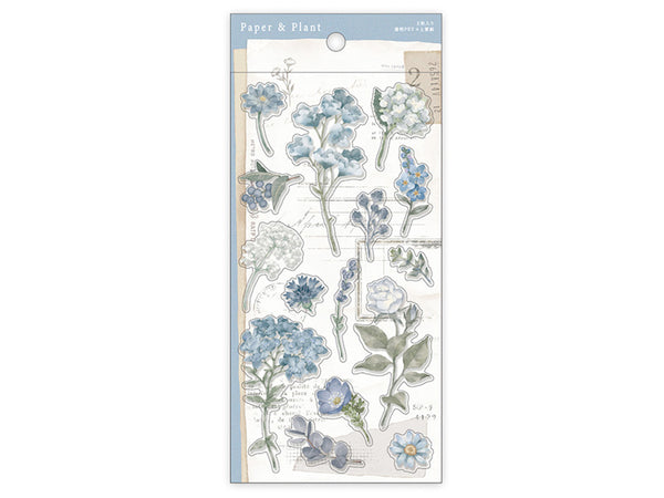 Paper & Plant Stickers Set - Blue (2 sheets)