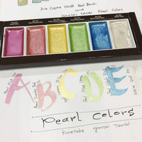 KURETAKE Gansai Tambi 6 Color Watercolor Palette -  Metallic Pearl