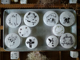 Hanen Studio Jade Stone Rubber Stamp Set - Flower Postmark A